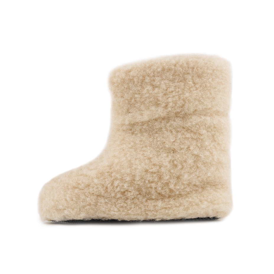 Wool TV Slipper Boots Beige