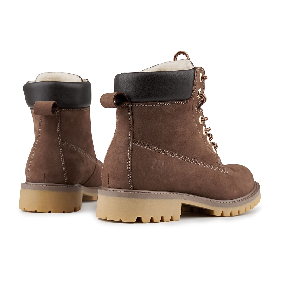 Fluffy farmer's boots Woolee Brown