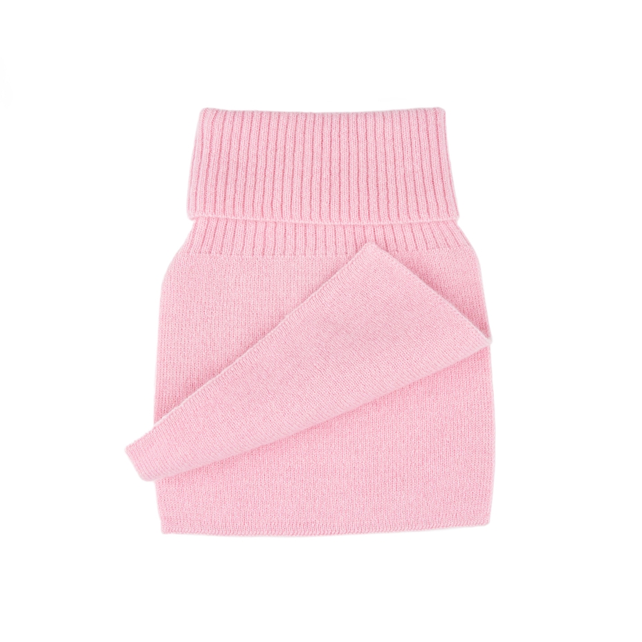 Children's Wool Neck Warmer Turtleneck Merino with Cashmere Pink