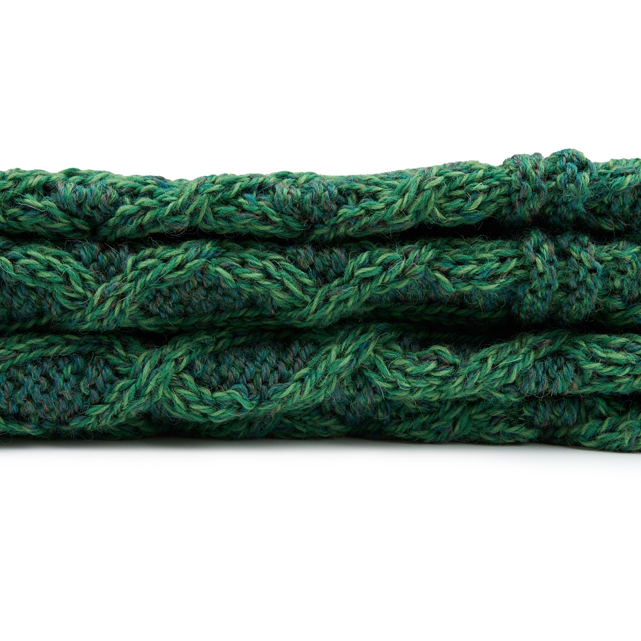 Merino wool knitted blanket green