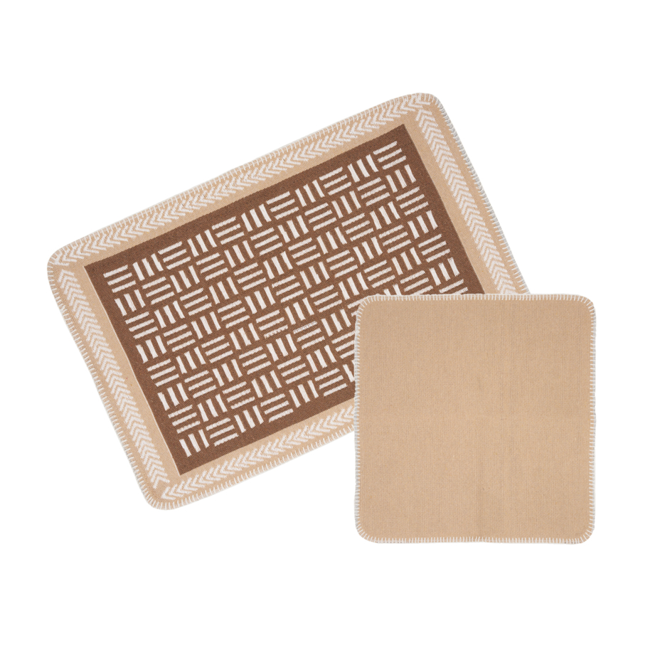 Cotton Bathroom Mat Set Brown