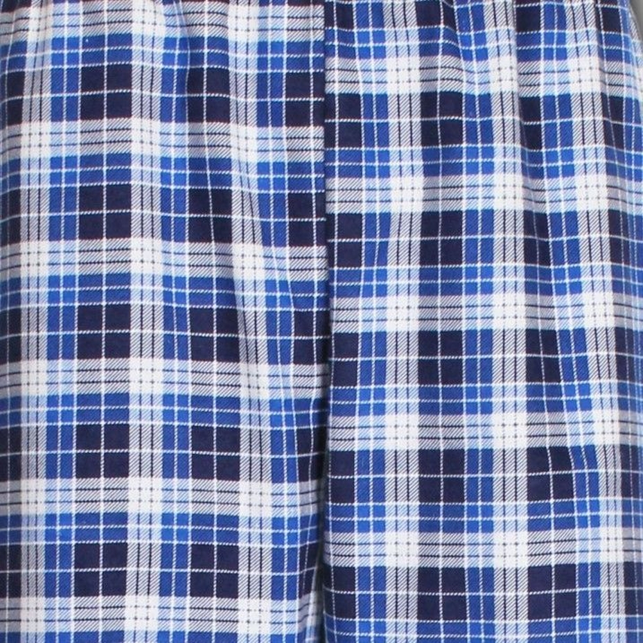 Men's flannel pajamas with long sleeves checkered, blue-white