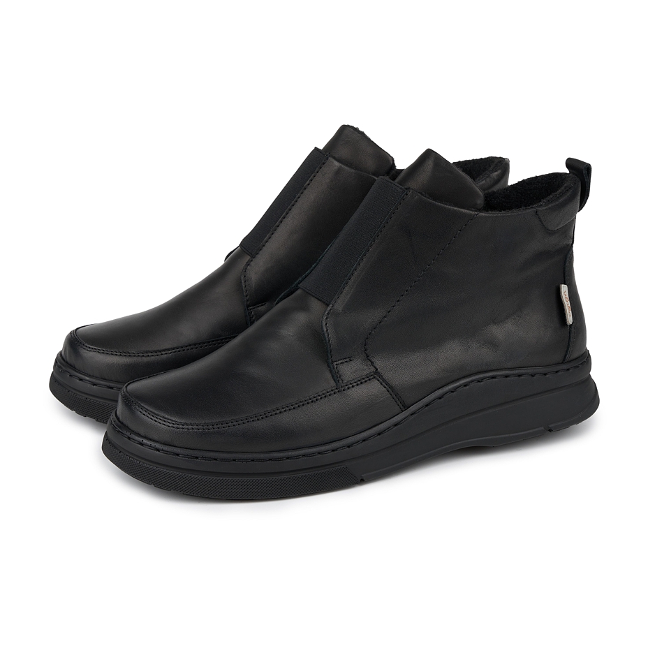 Women's Leather Shoes with Wool Felt Mia Black