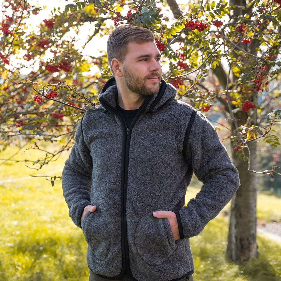 2-in-1 Wool Jacket Dark Grey