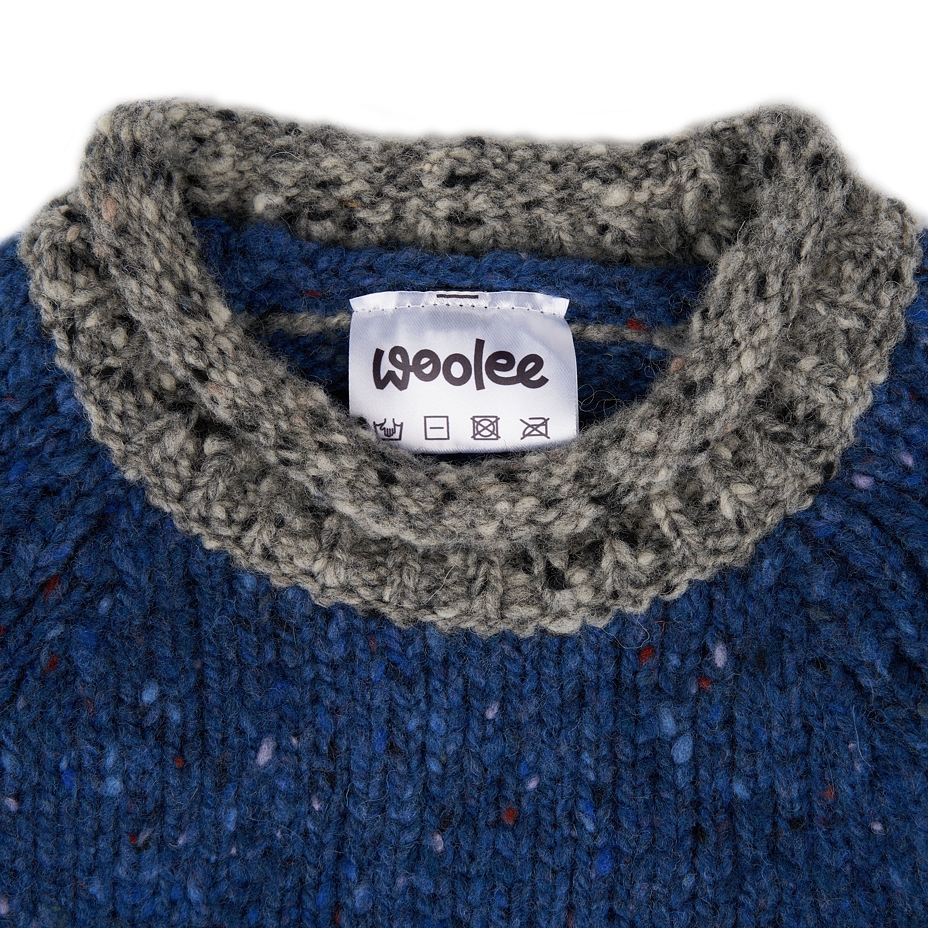 Children's Wool Pullover with Pocket Blue