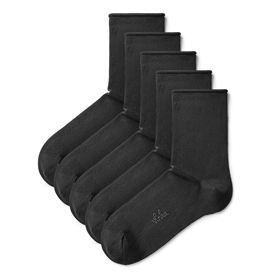 5 pairs of cotton diabetic socks with aloe vera black