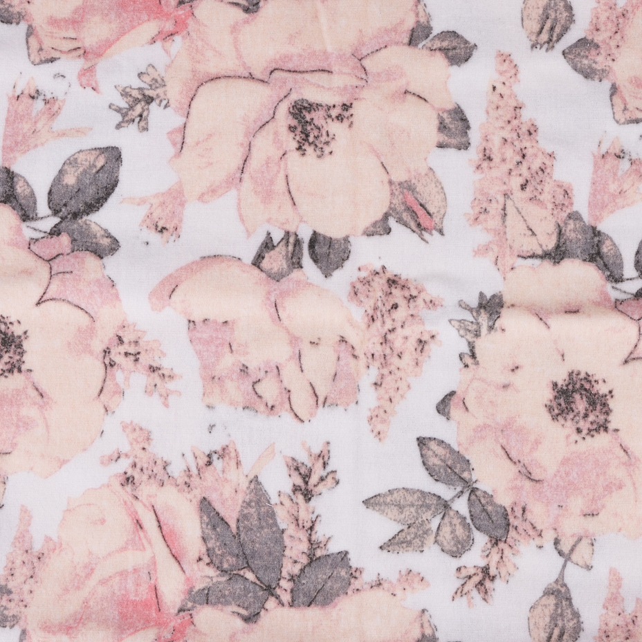 Flannel Pillowcase Flower Rose White