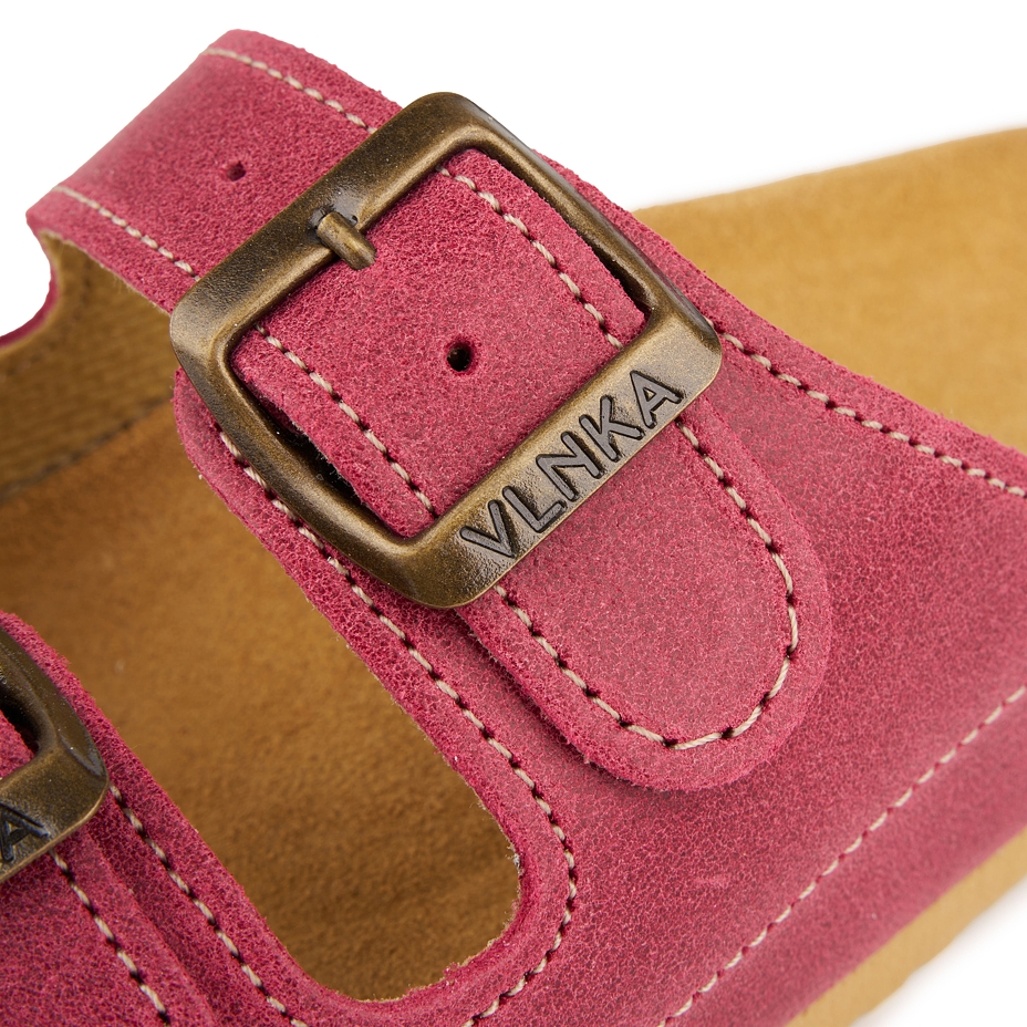 Women's anatomical cork slip-on shoes Linda dark pink