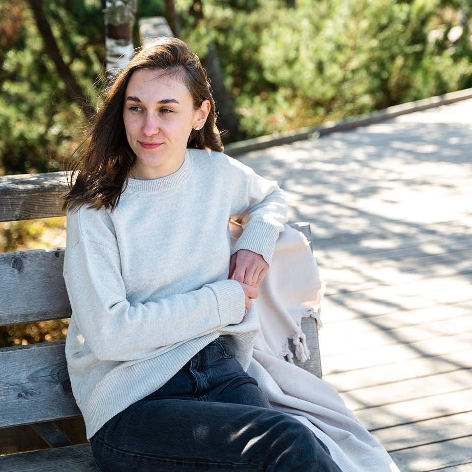 Women's thin wool sweater Vlnka natural