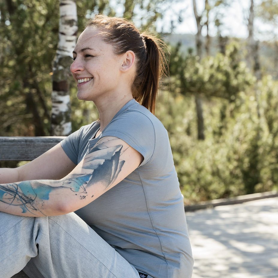 Women’s Merino Short Sleeve T-shirt Woolee Grey