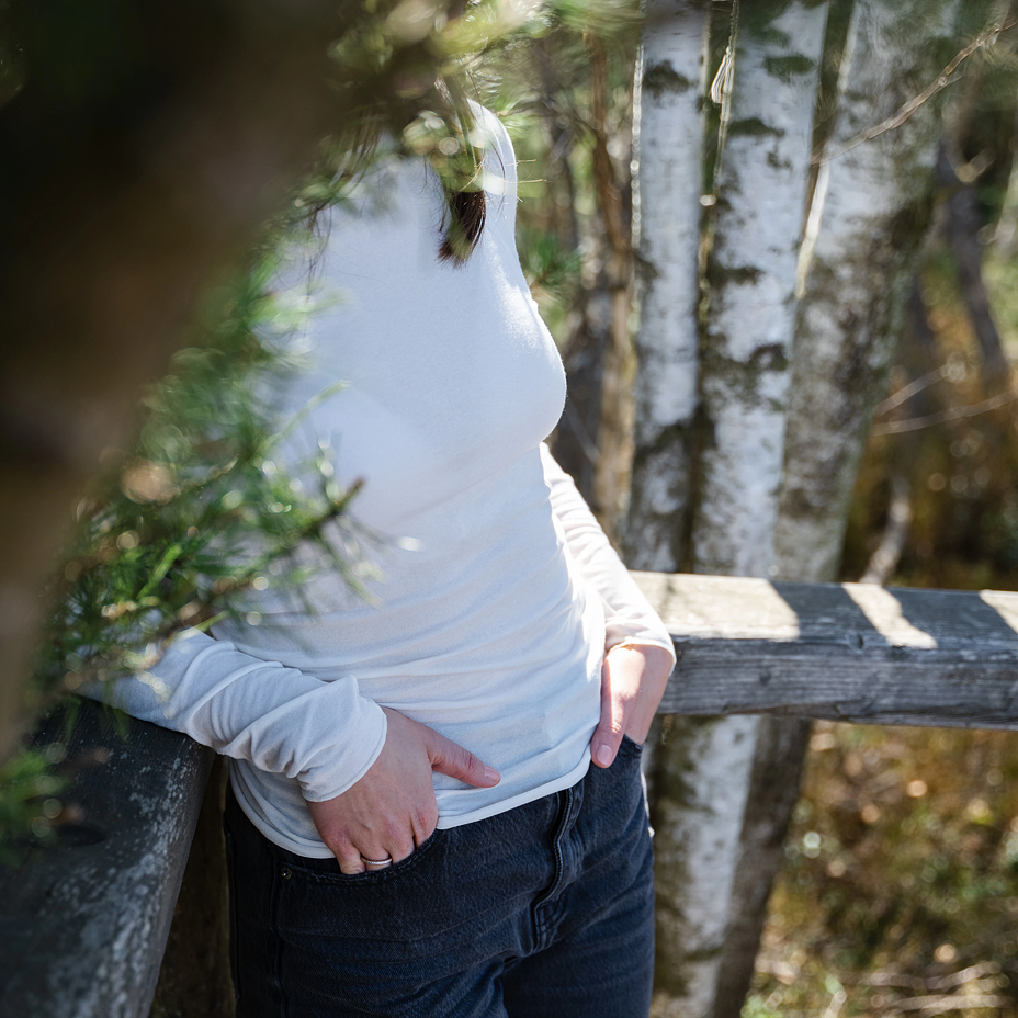 Women's Long Sleeve Modal T-Shirt with Cashmere Beige