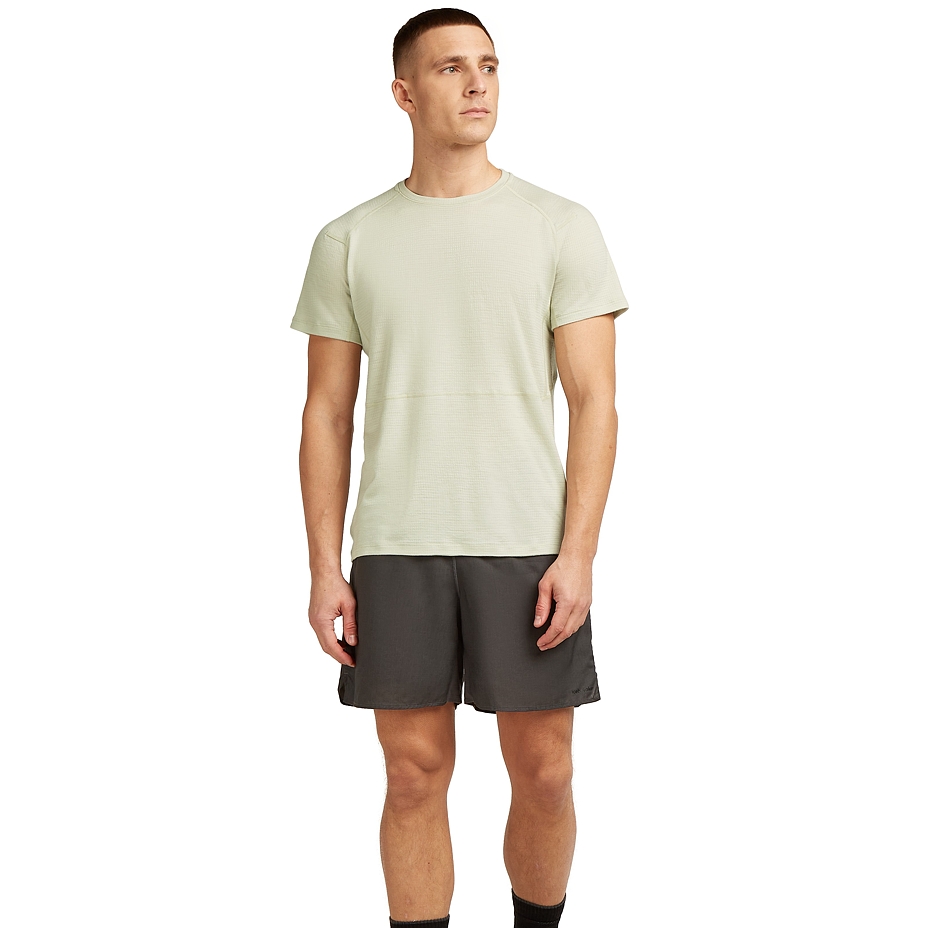 Men's T-shirt Merino 200 Waffle Elevation SS Tee Icebreaker Aschen
