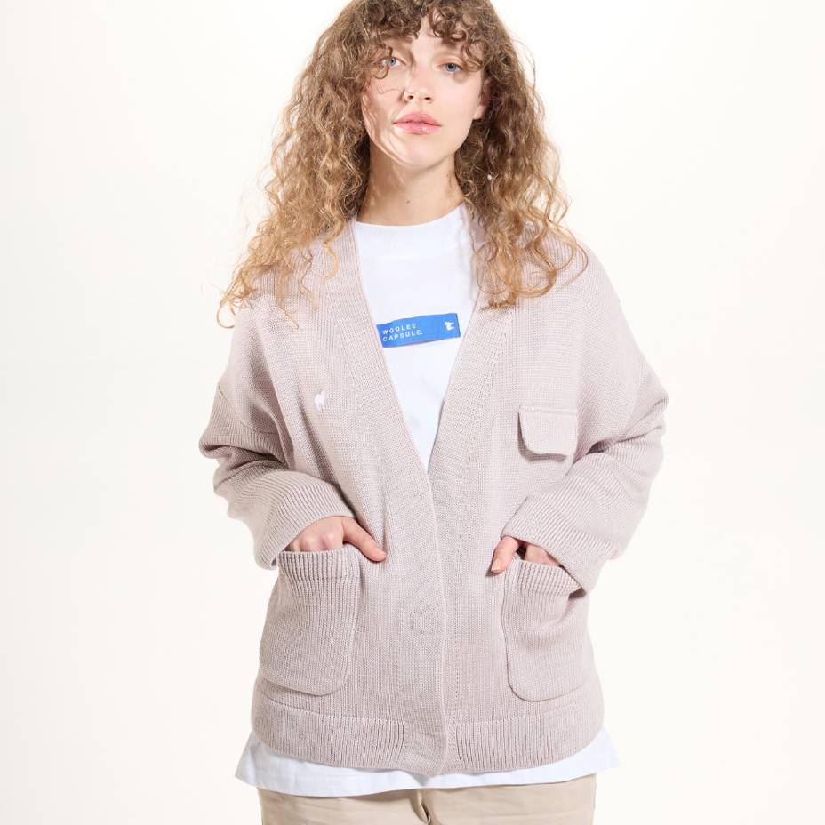 Merino Woolee Capsule wool cardigan beige