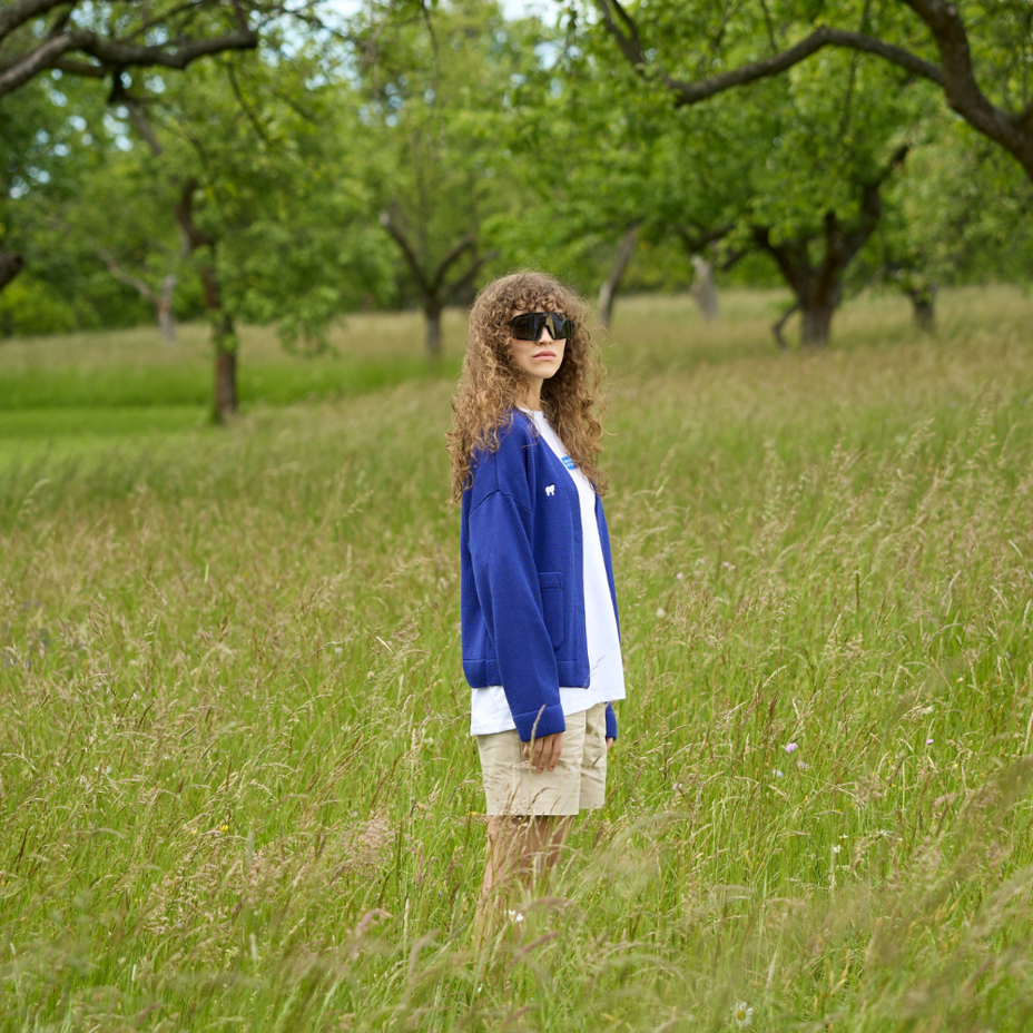 Merino Woolee Capsule wool cardigan blue