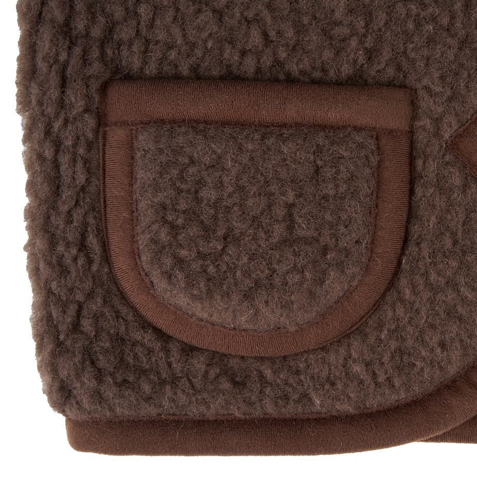 Children's sheep wool vest with buttons brown
