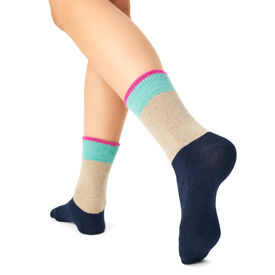 Merino Sheep Socks with Cashmere Dark Blue