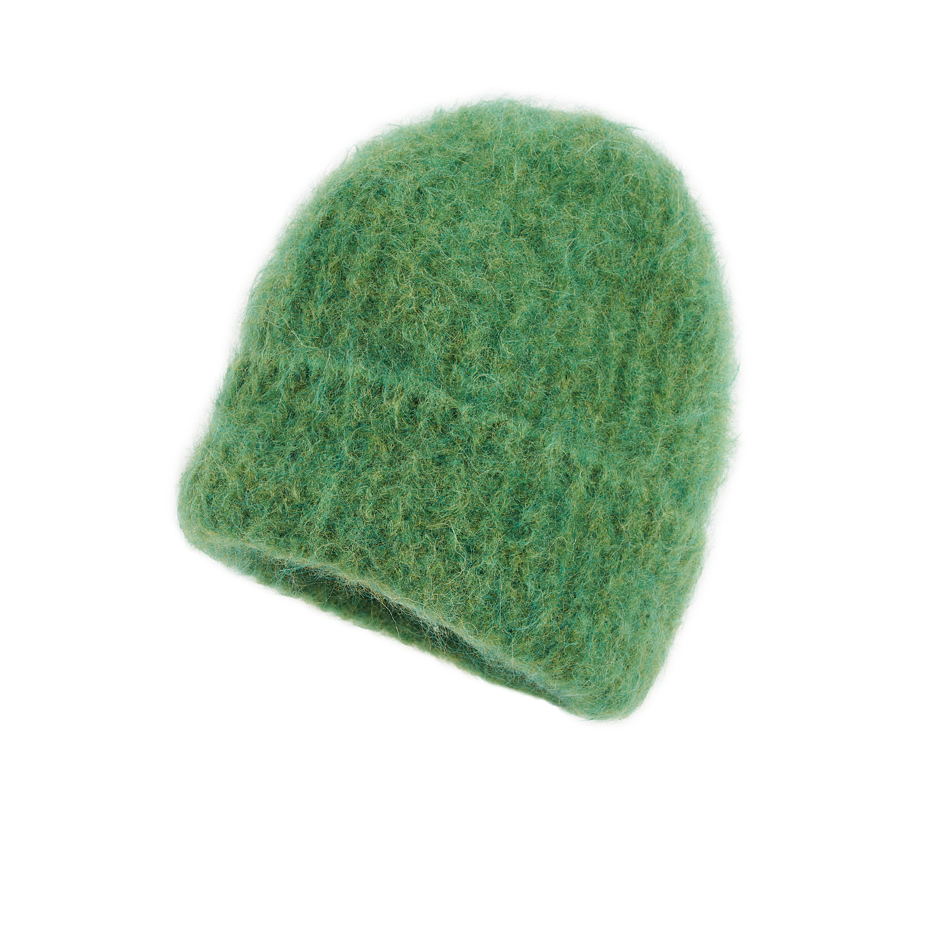Wool cap mohair and alpaca Abbe green