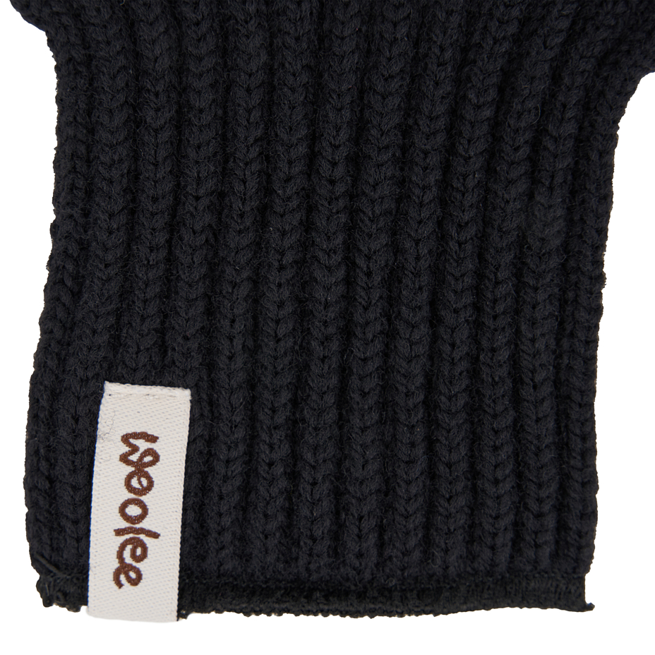 Merino fingerless gloves Woolee black