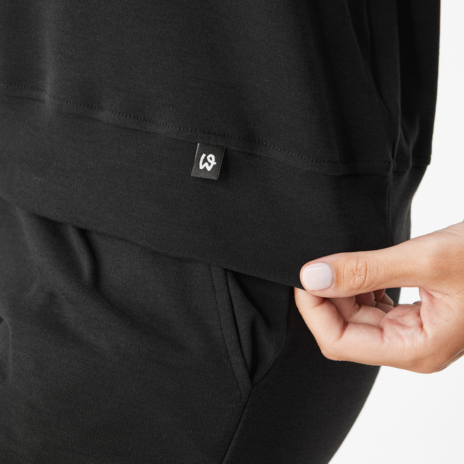 Women's sweatshirt with Merino wool black