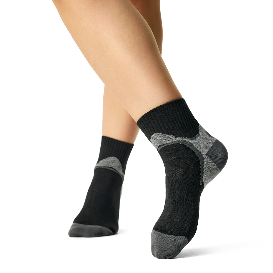 2 pairs of cotton bike socks black/grey