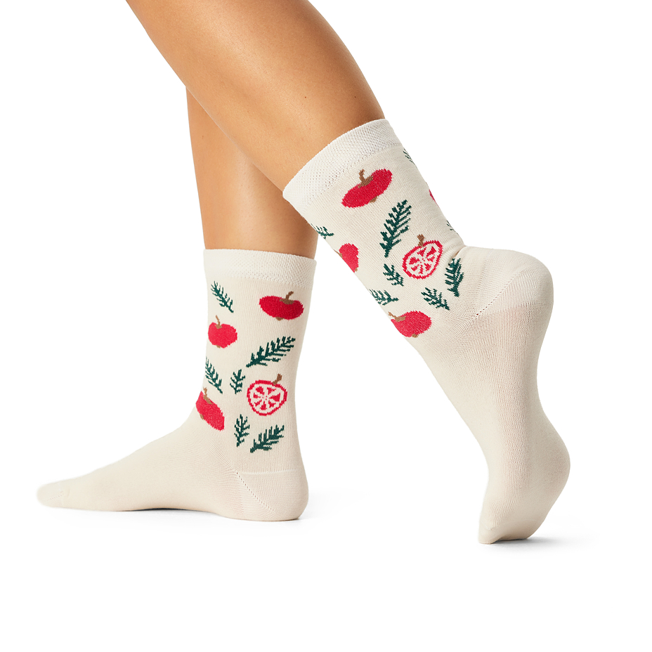 Christmas cotton socks apples