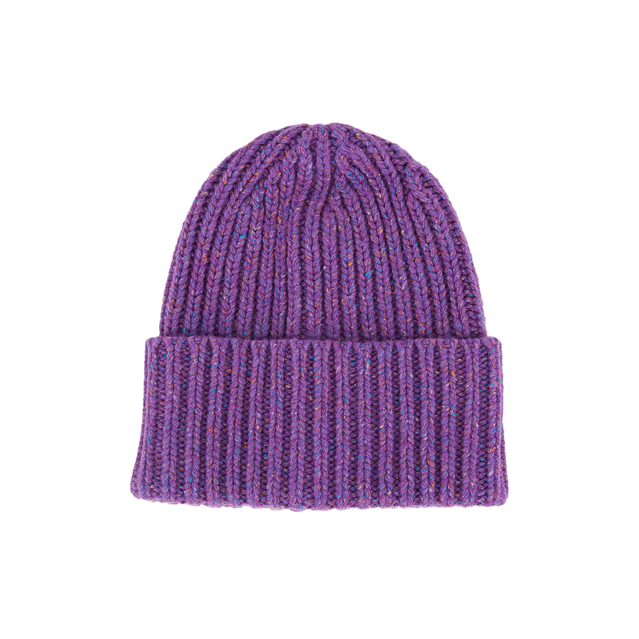 Woolen hat with silk Gheppio purple