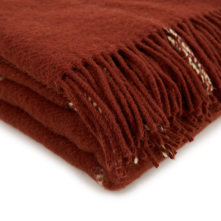 Wool blanket plaid orange