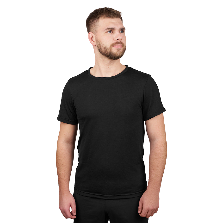 Women's Merino wool short-sleeve T-shirt Woolee black