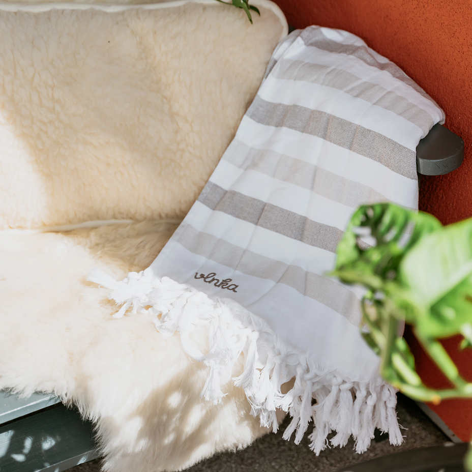 Vlnka Cotton Wrap Brown Stripe