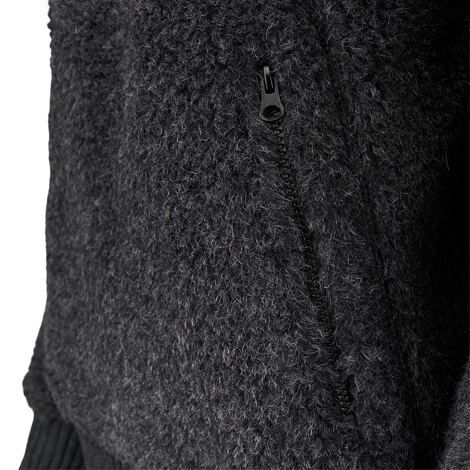Men's Kangaroo Pocket Wool Top Dark Grey
