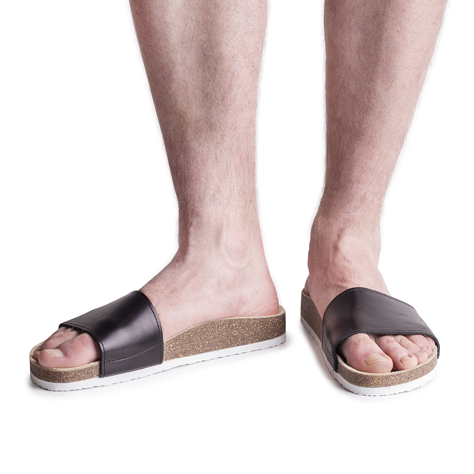 Men's Trepky Orthopaedic Cork Sliders Black