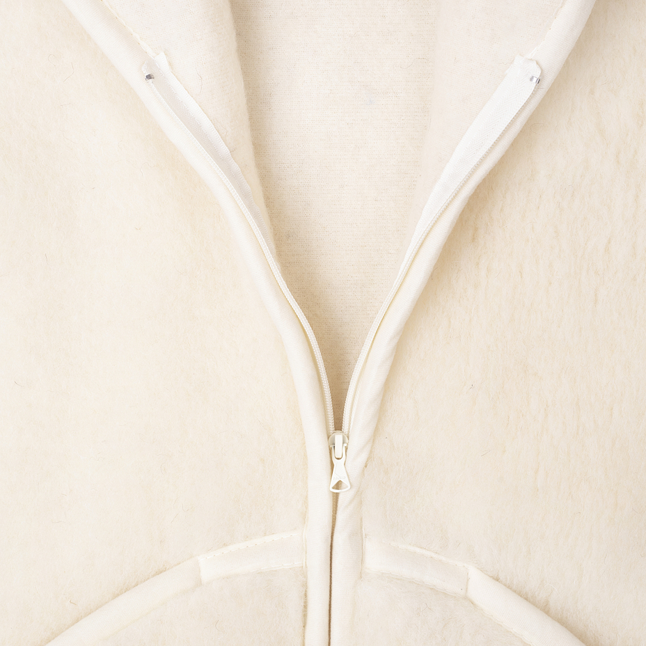 Wool Vest with Collar Natural