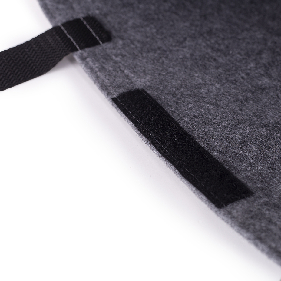 Felt Tote Bag with Short Straps Grey