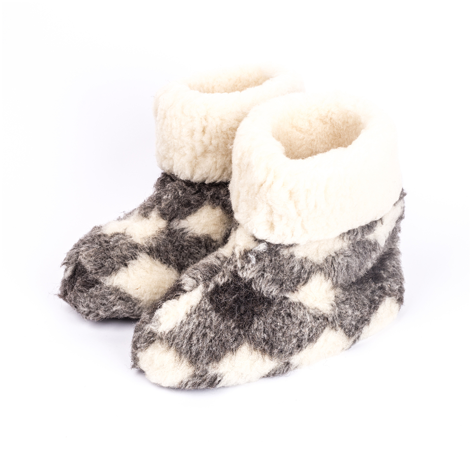 Wool TV Slipper Boots Plaid