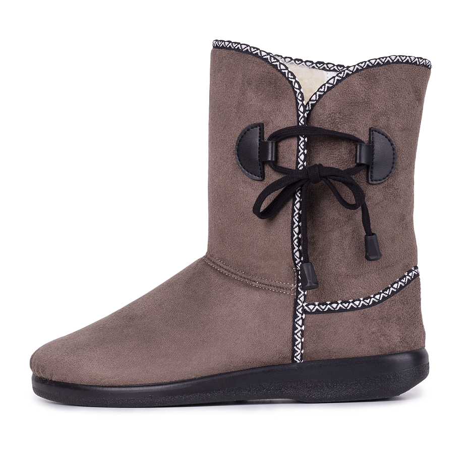 Women's Winter Boots with Wool Lining Dark Brown