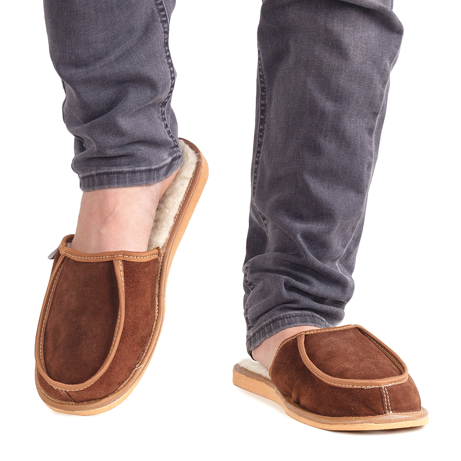 Men's Leather Slippers Panther