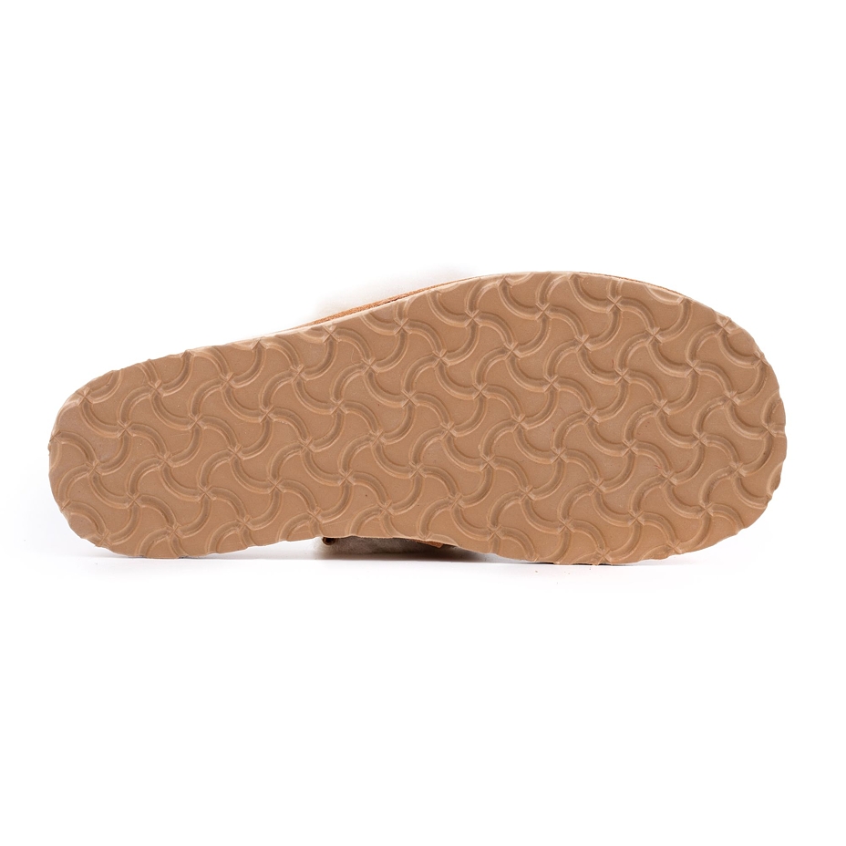 Women's Marie Leather Slippers with Wool Lining Brown