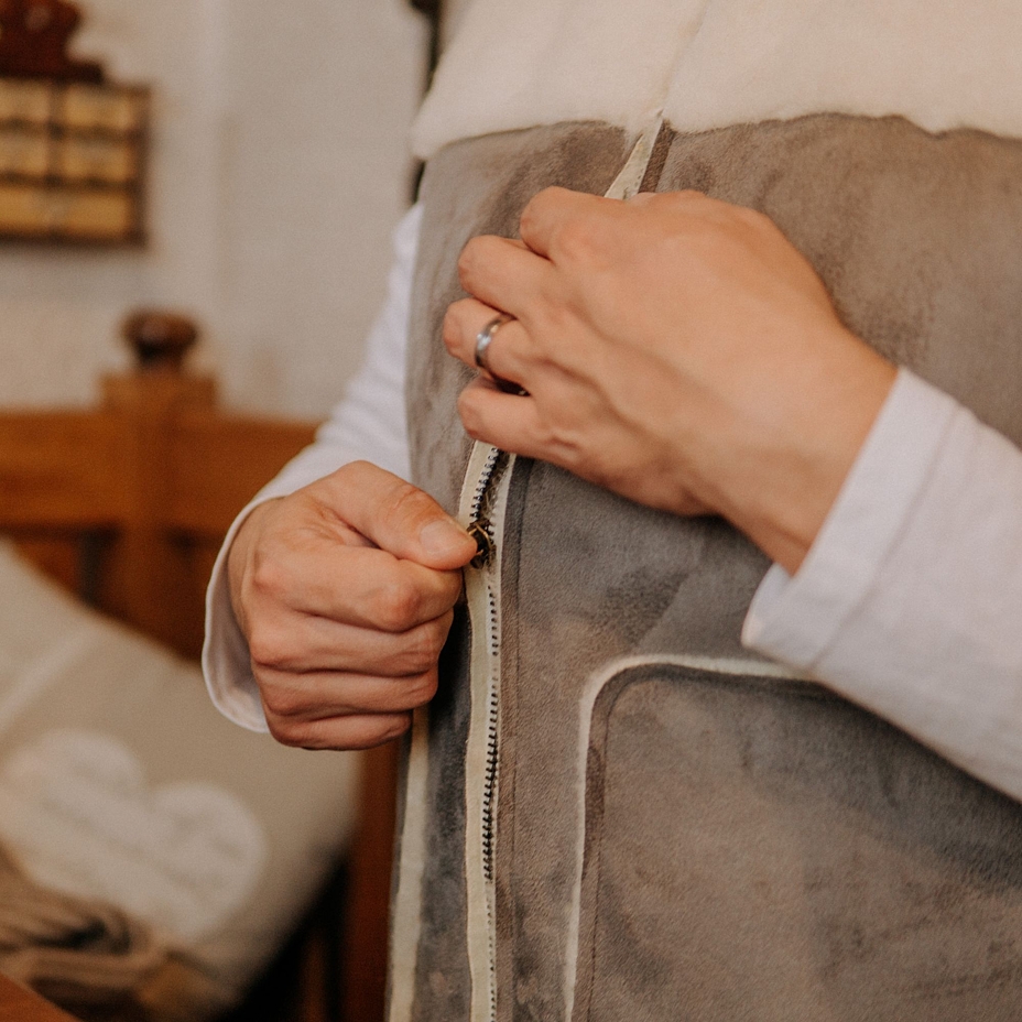 Suede Wool Vest Grey