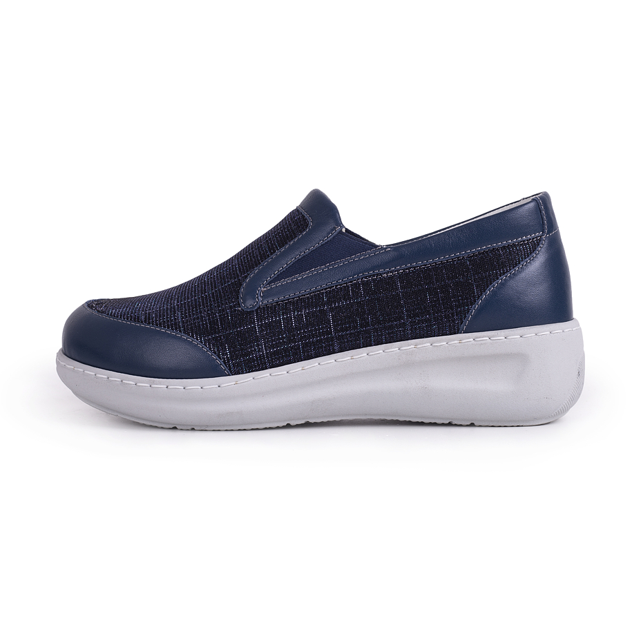 Women's leather ballerina Jolana Blue