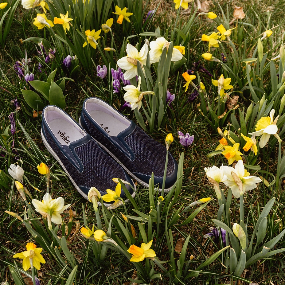 Women's leather ballerina Jolana Blue