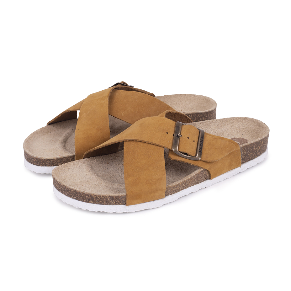 Women's anatomical cork slip-ons “Martina“ Beige