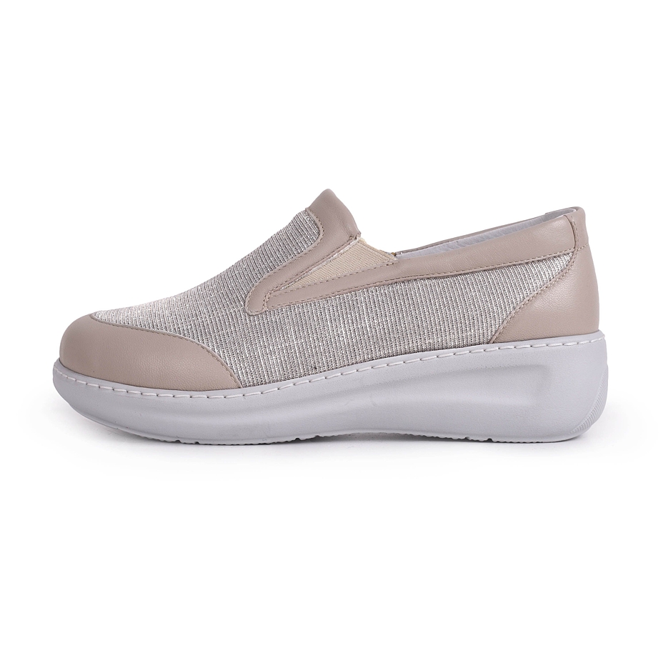 Women's leather ballerina Jolana Beige