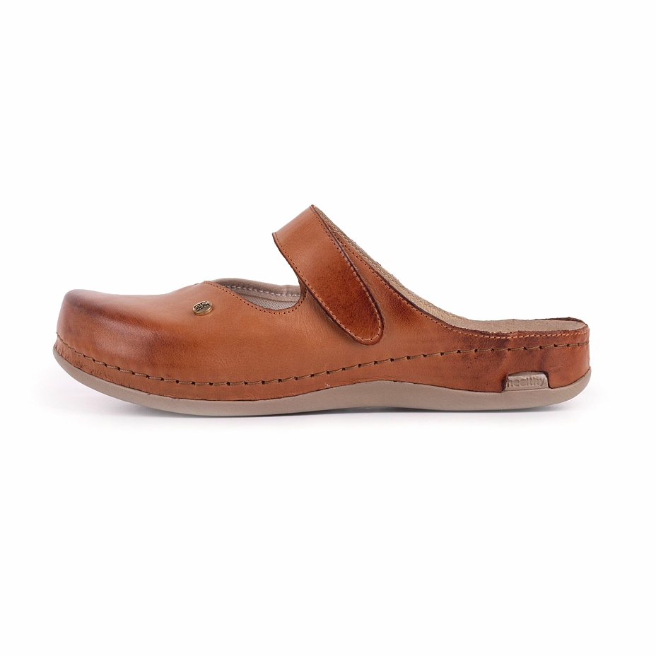 Women's leather slip-ons for bunions Leontyna Brown