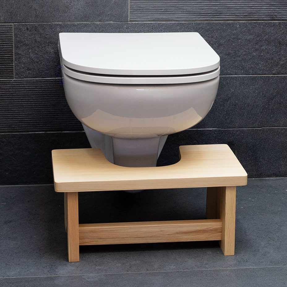 Wooden toilet stool