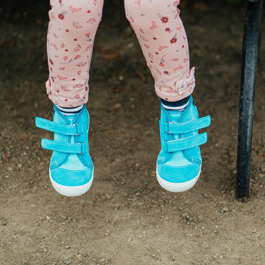 Kids’ leather velcro sneakers Kuku Blue