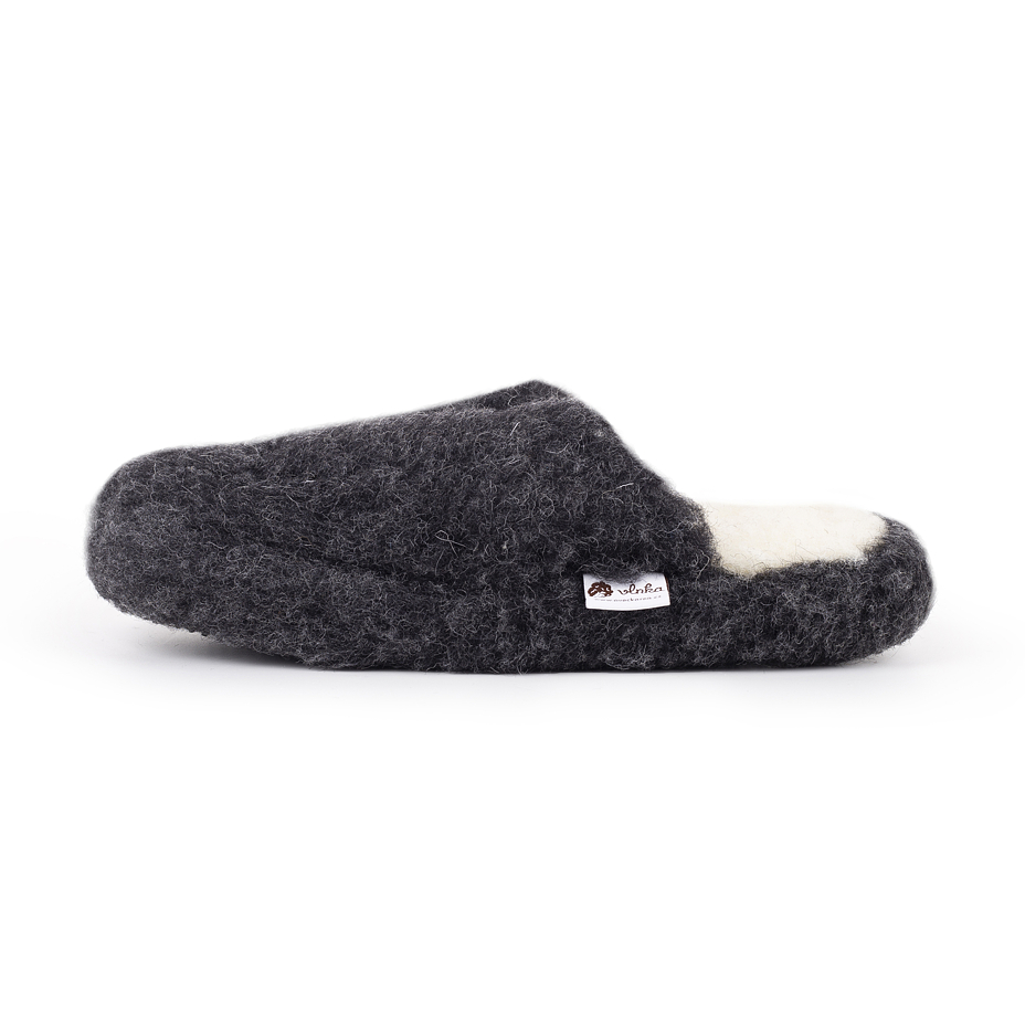 Wool TV slippers Black