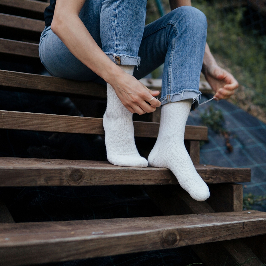 Traditional Merino Wool Socks White