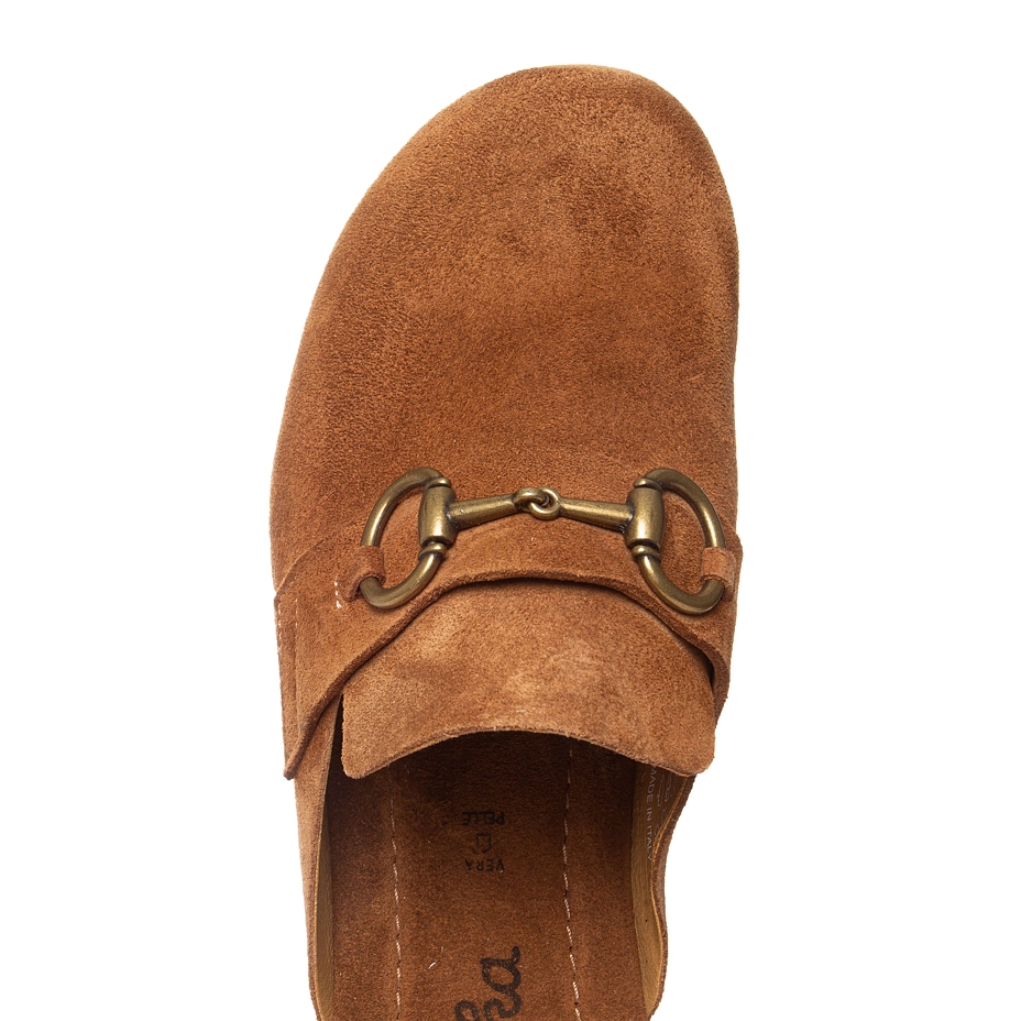 Women’s Karolína Leather Mules Brown