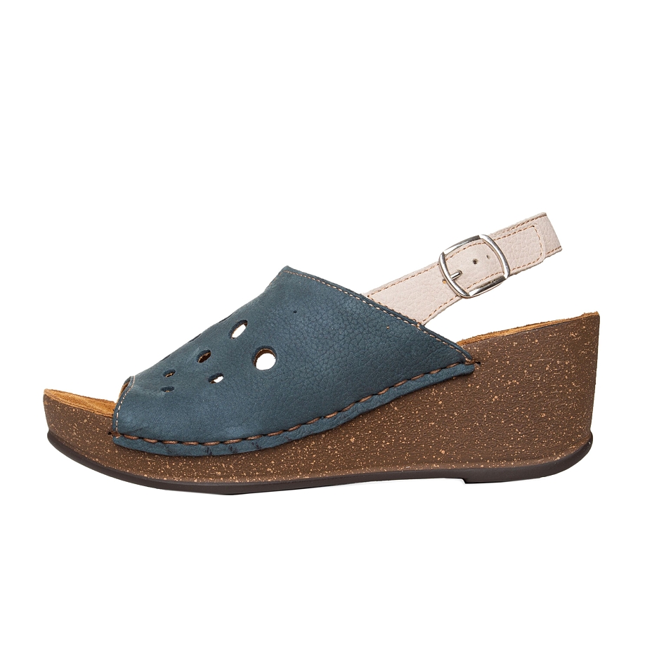 Women’s Valerie Leather Wedge Sandals Blue