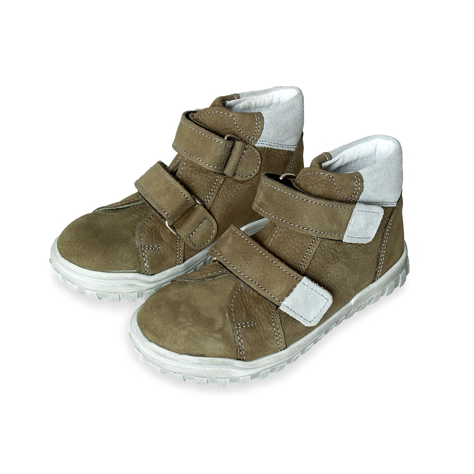 Kids’ Pepe Leather Velcro Sneakers Khaki